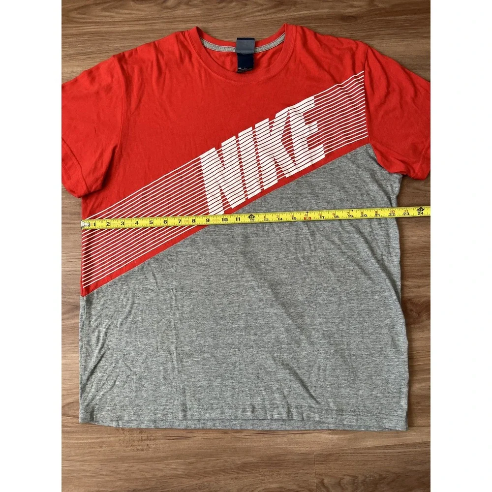 Nike Vintage‎ 80s Blue Tag Logo T Tee Shirt Jordan Gray Orange XXL